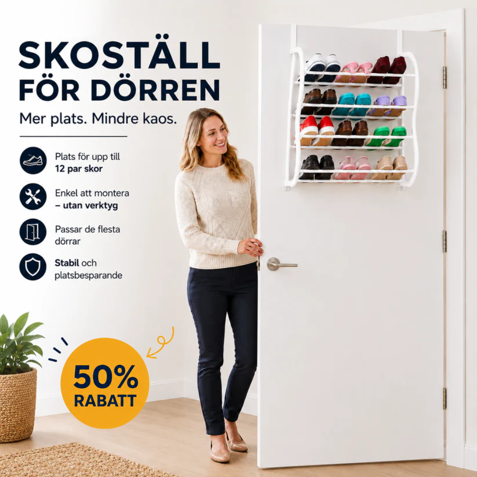 ShoeKeeper™ – Smart skoförvaring över dörren – plats för upp till 36 par skor