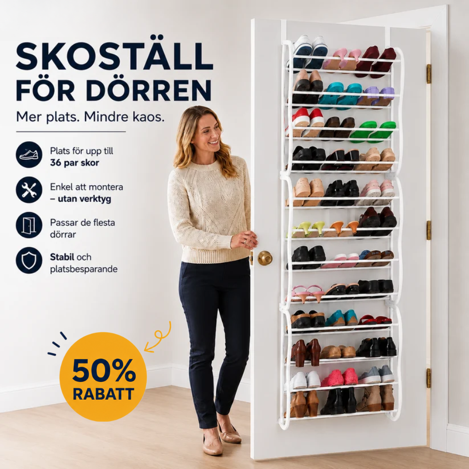 ShoeKeeper™ – Smart skoförvaring över dörren – plats för upp till 36 par skor