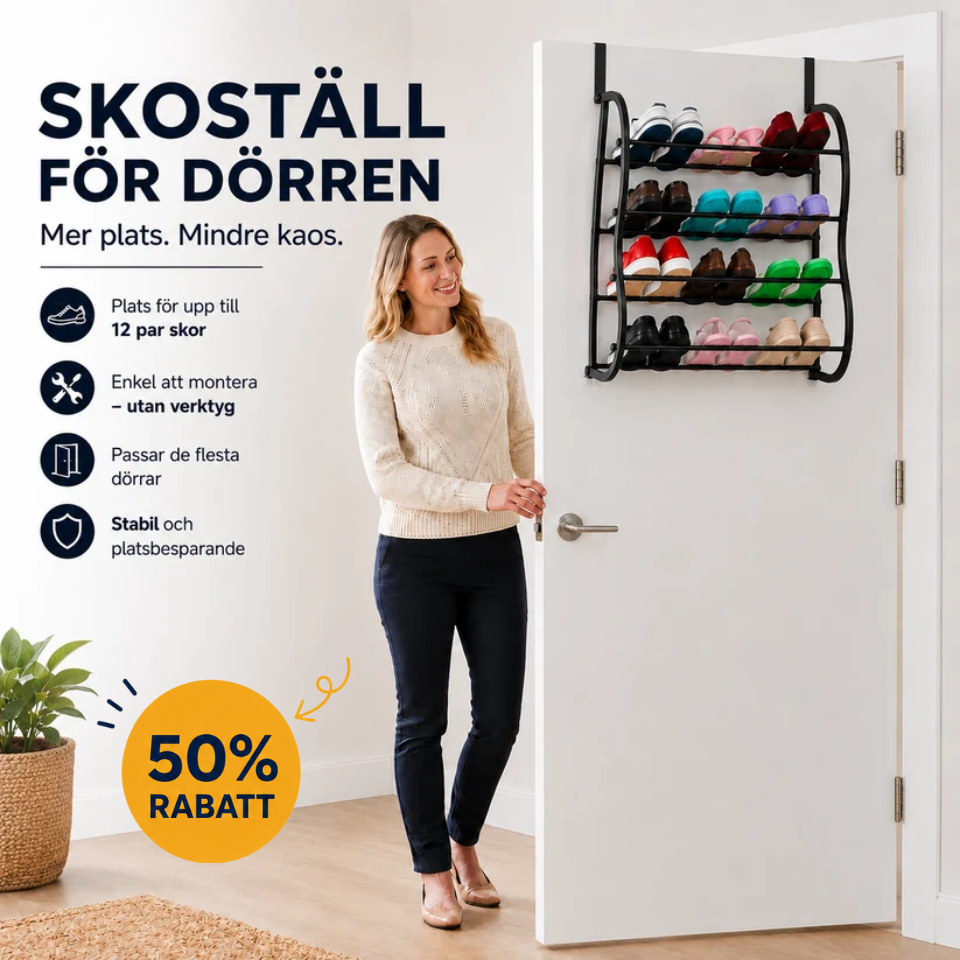 ShoeKeeper™ – Smart skoförvaring över dörren – plats för upp till 36 par skor