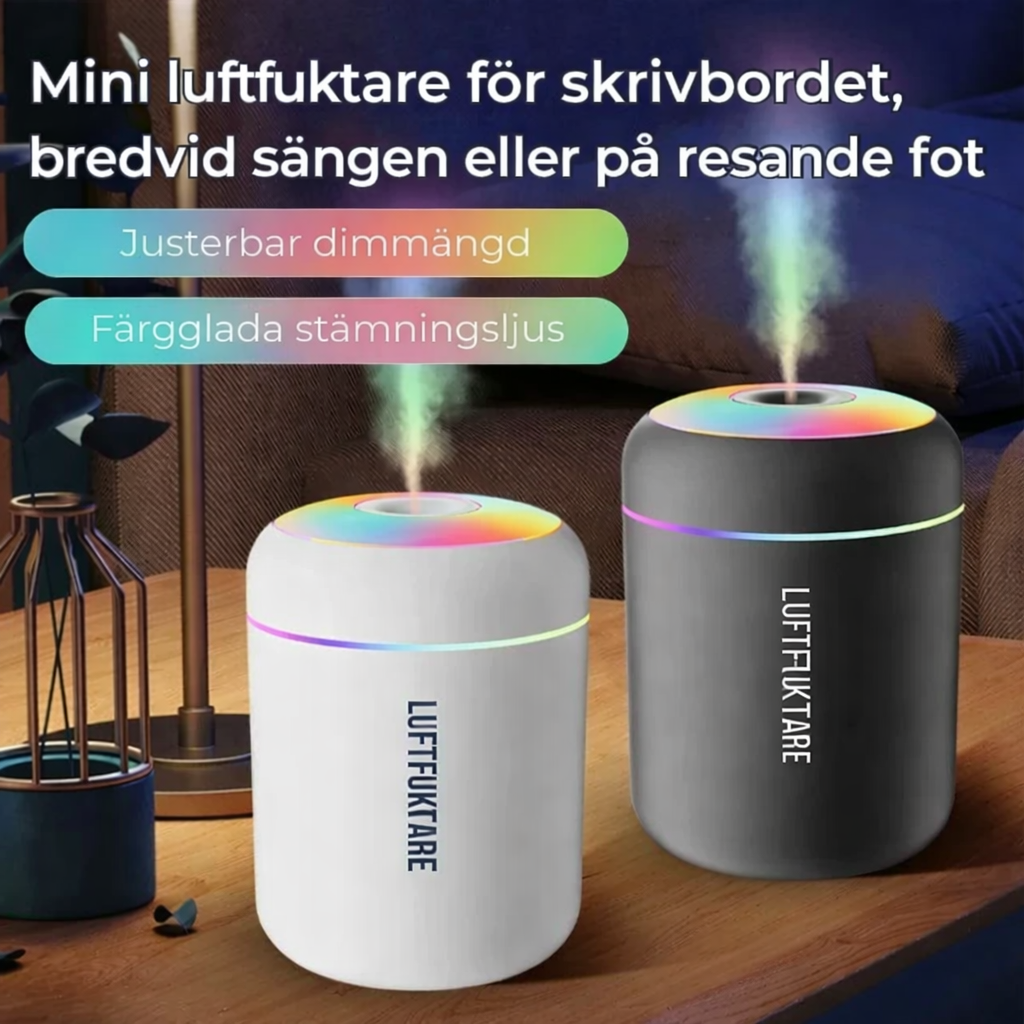 ZenAir™ Compact Luftfuktare – 1 + 1 GRATIS – Skapa Frid i Varje Rum