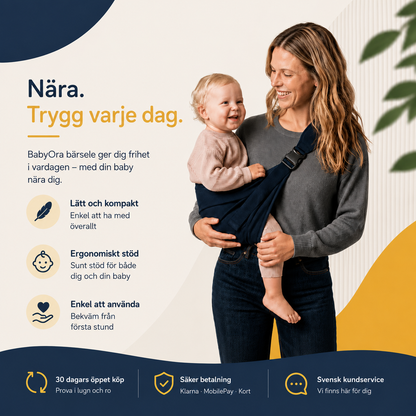 CosyCarry™ Bärslinga - Händerna fria, bebisen nära och noll ryggvärk