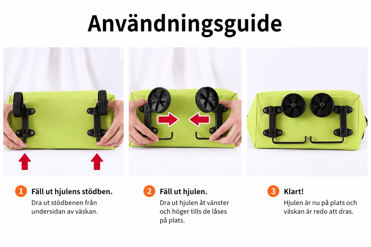 CarryGo™ - Hopfällbar 2-i-1 Shoppingväska med Hjul