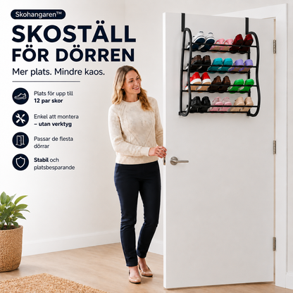 ShoeKeeper™ – Smart skoförvaring över dörren – plats för upp till 36 par skor