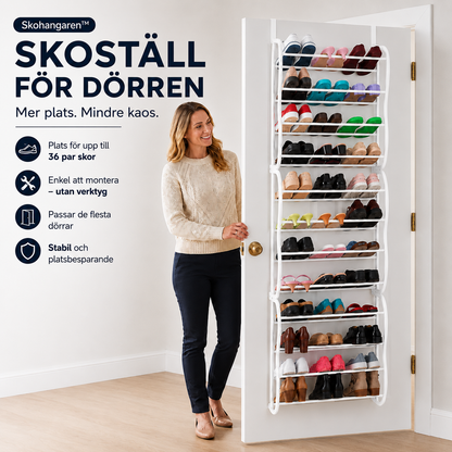 ShoeKeeper™ – Smart skoförvaring över dörren – plats för upp till 36 par skor