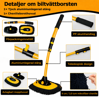AquaSweep™ Tvättborste – Skinande Ren Bil Utan Repor - 40% RABATT