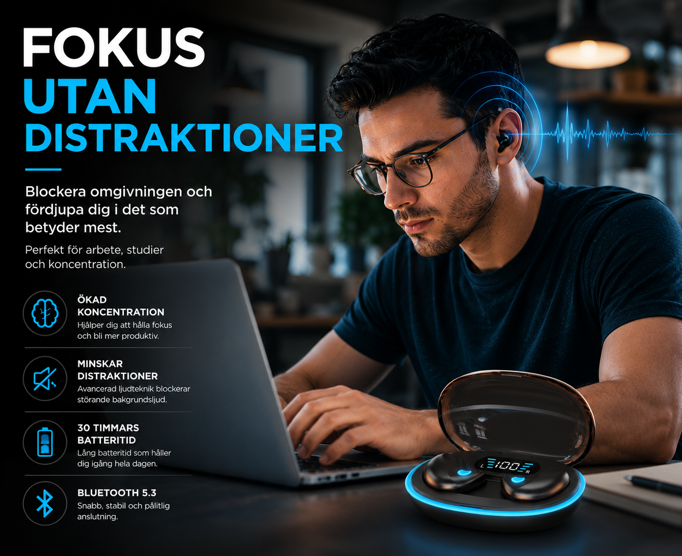 NoiseAway™ Ljuddämpande Öronproppar – För Sport, Fokus & Sömn