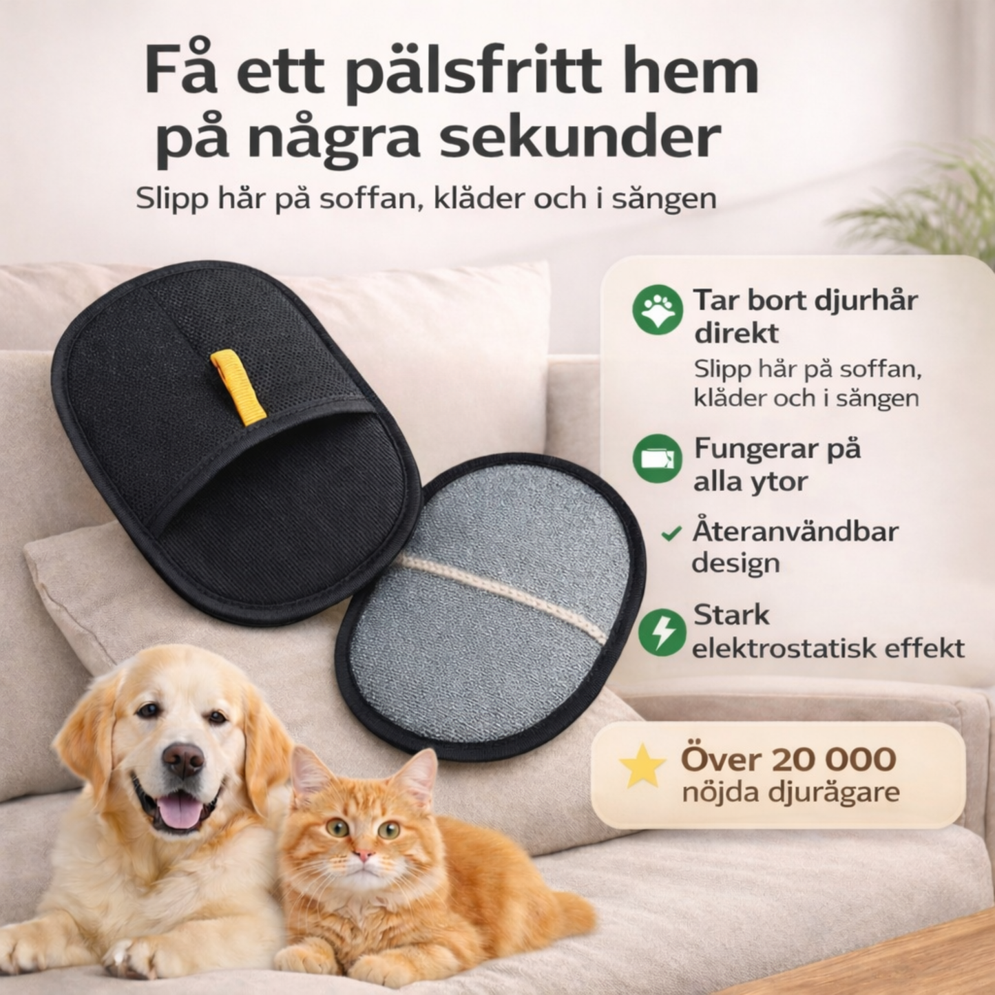 FurSweep™ Pälsborttagningshandske – För Hund & Katt