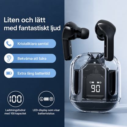 CrystalPods™ - Kristallklart ljud möter futuristisk transparent design 1+1 GRATIS