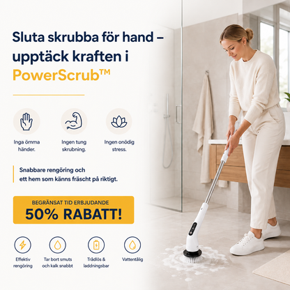 PowerScrub™ Elektrisk Rengöringsborste – Rengör Snabbare & Enklare
