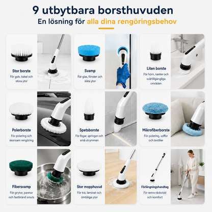 PowerScrub™ Elektrisk Rengöringsborste – Rengör Snabbare & Enklare