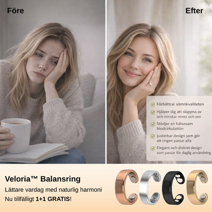 Veloria™ Balansring – Mindre stress och bättre sömn på 7 dagar – utan medicin 1+1 GRATIS