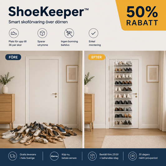 ShoeKeeper™ – Smart skoförvaring över dörren – plats för upp till 36 par skor