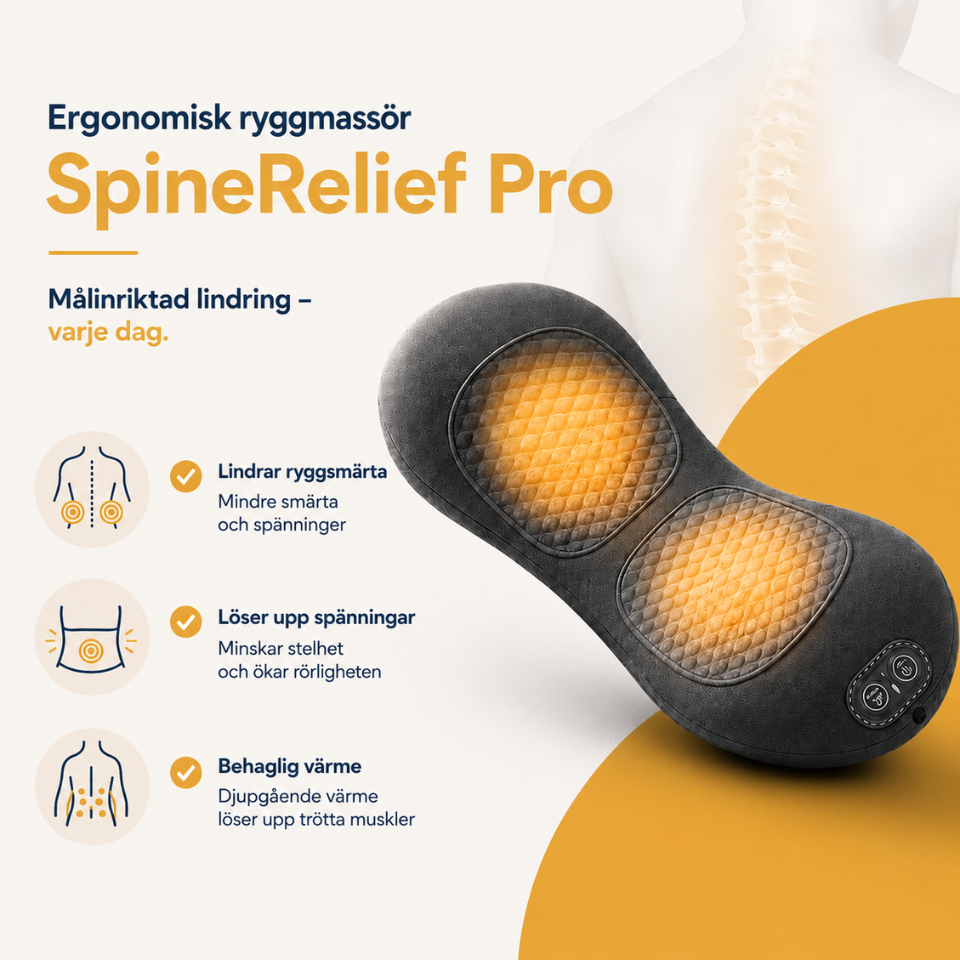 SpineRelief™ Pro - Elektrisk Ryggmassager med Värme