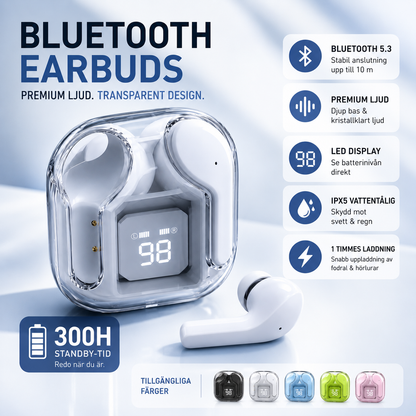 CrystalPods™ - Kristallklart ljud möter futuristisk transparent design 1+1 GRATIS