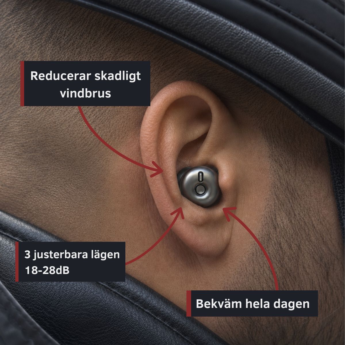 RideGuard™ – Justerbart høreværn til motorcykel.