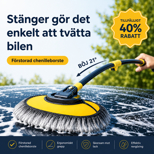 AquaSweep™ Tvättborste – Skinande Ren Bil Utan Repor - 40% RABATT