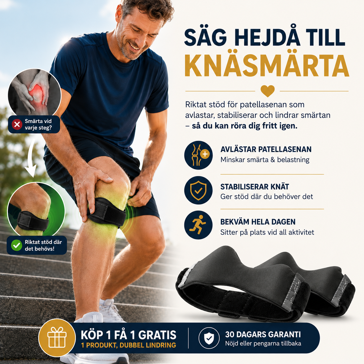 OrthoBand™ Knärem - Diskret avlastning med ventilerande komfort